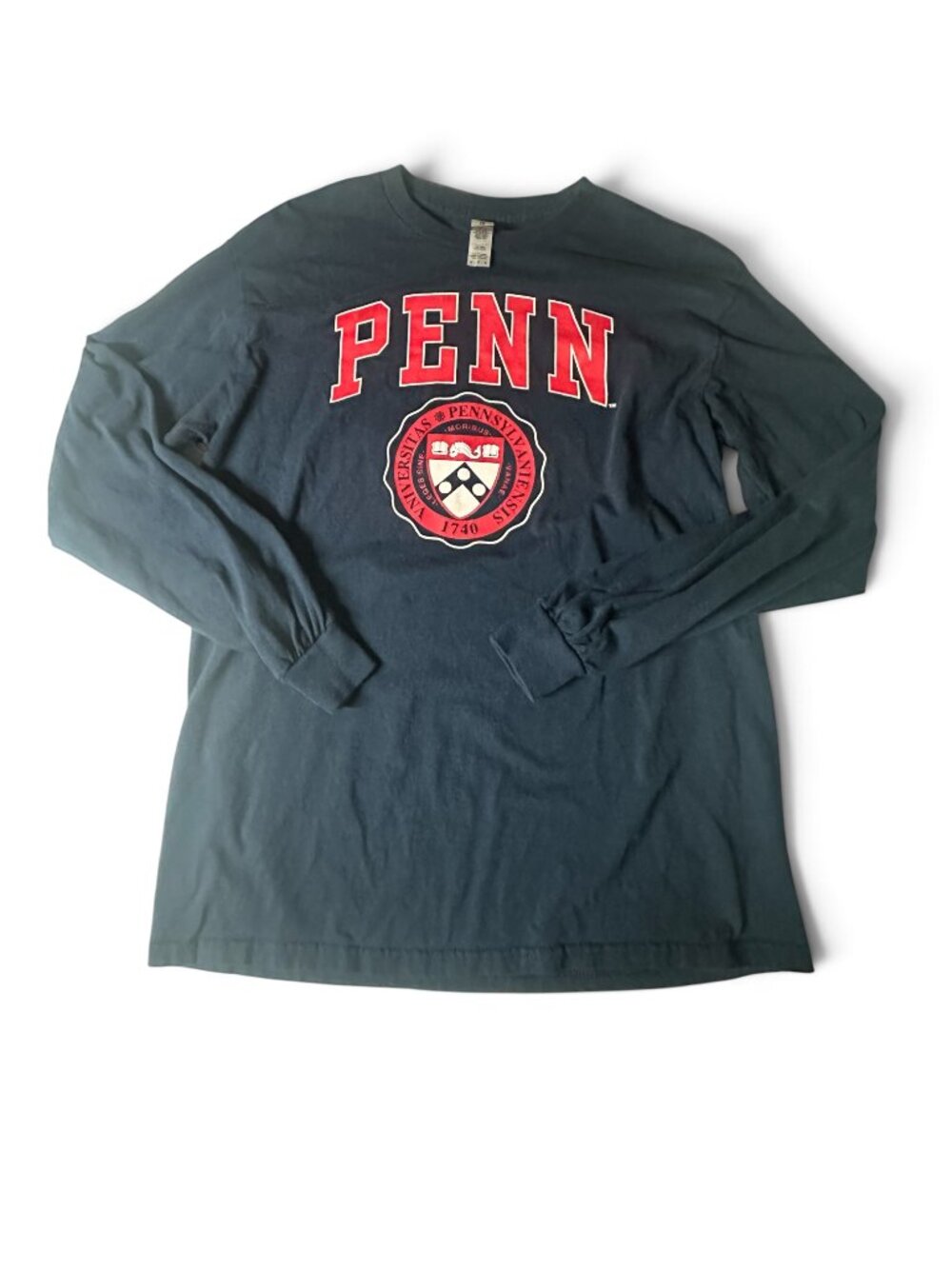 University Of Pennsylvania Crew Neck Long Sleeve T-Shirt Size Small Blue